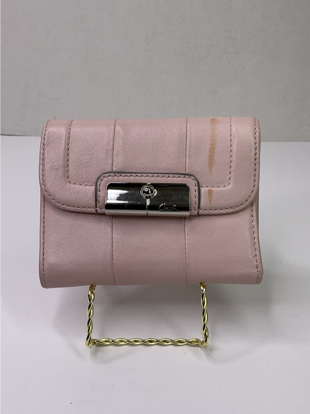 Coach Kristin bifold blush pink leather wallet